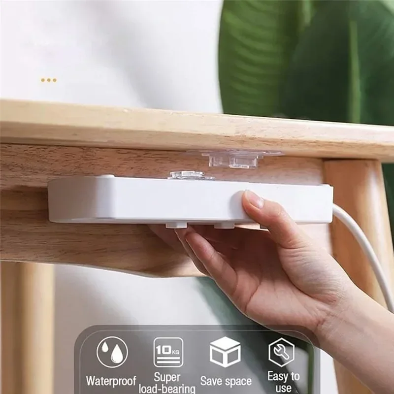 양면 접착 벽 걸이 걸이 강력한 투명 흡입 컵 빨판 후크 주방 욕실 보관 플러그 소켓 홀더