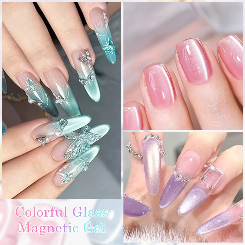 사랑 고양이 눈 젤 폴란드어 봄 손톱에 하트 모양을 만들기위한 자석 도구가있는 인기있는 자기 젤 네일 네일 용품