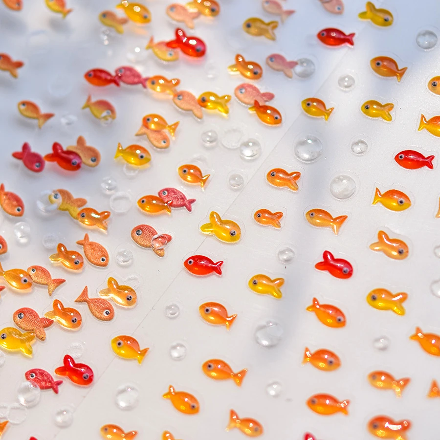 작은 붉은 물고기 젤리 여름 금붕어 잉어 바다 해변 인어 바다 반짝 이는 작은 잉어 소프트 릴리프 네일 아트 스티커 매니큐어 데칼 title=작은 붉은 물고기 젤리 여름 금붕어 잉어 바다 해변 인어 바다 반짝 이는 작은 잉어 소프트 릴리프 네일 아트 스티커 매니큐어 데칼 