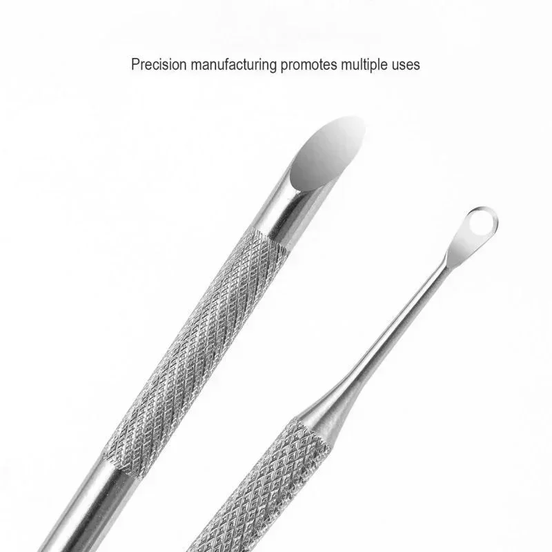 양방향 스테인레스 스틸 큐티클 리무버 네일 푸셔 엑스 폴리 에이 팅 준비 도구 깨끗한 죽은 피부 서클 베벨 삽 매니큐어 펜