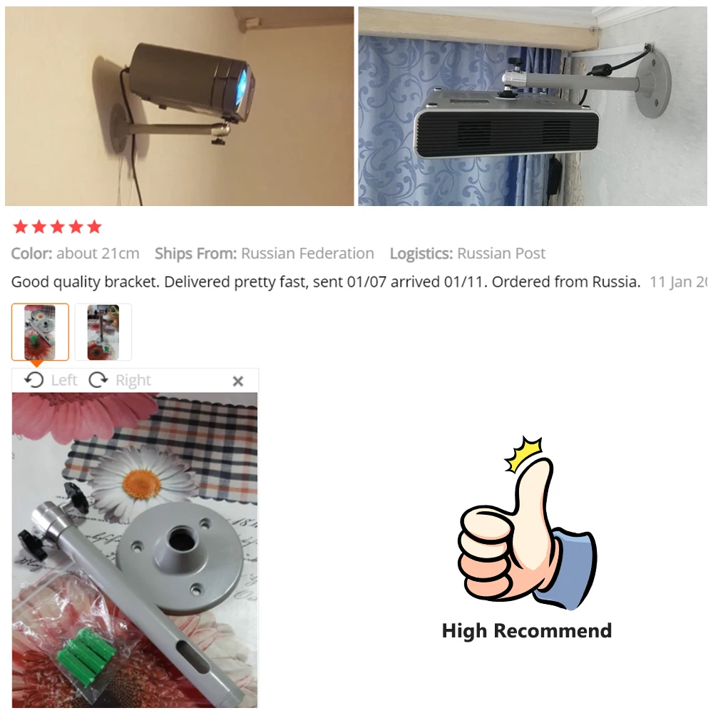 6mm 21cm 프로젝터 삼각대 금속 벽 천장 마운트 1/4 홀더 스탠드 장착 HY300 Pro P30 TD80W 미니 프로젝터 카메라 브래킷