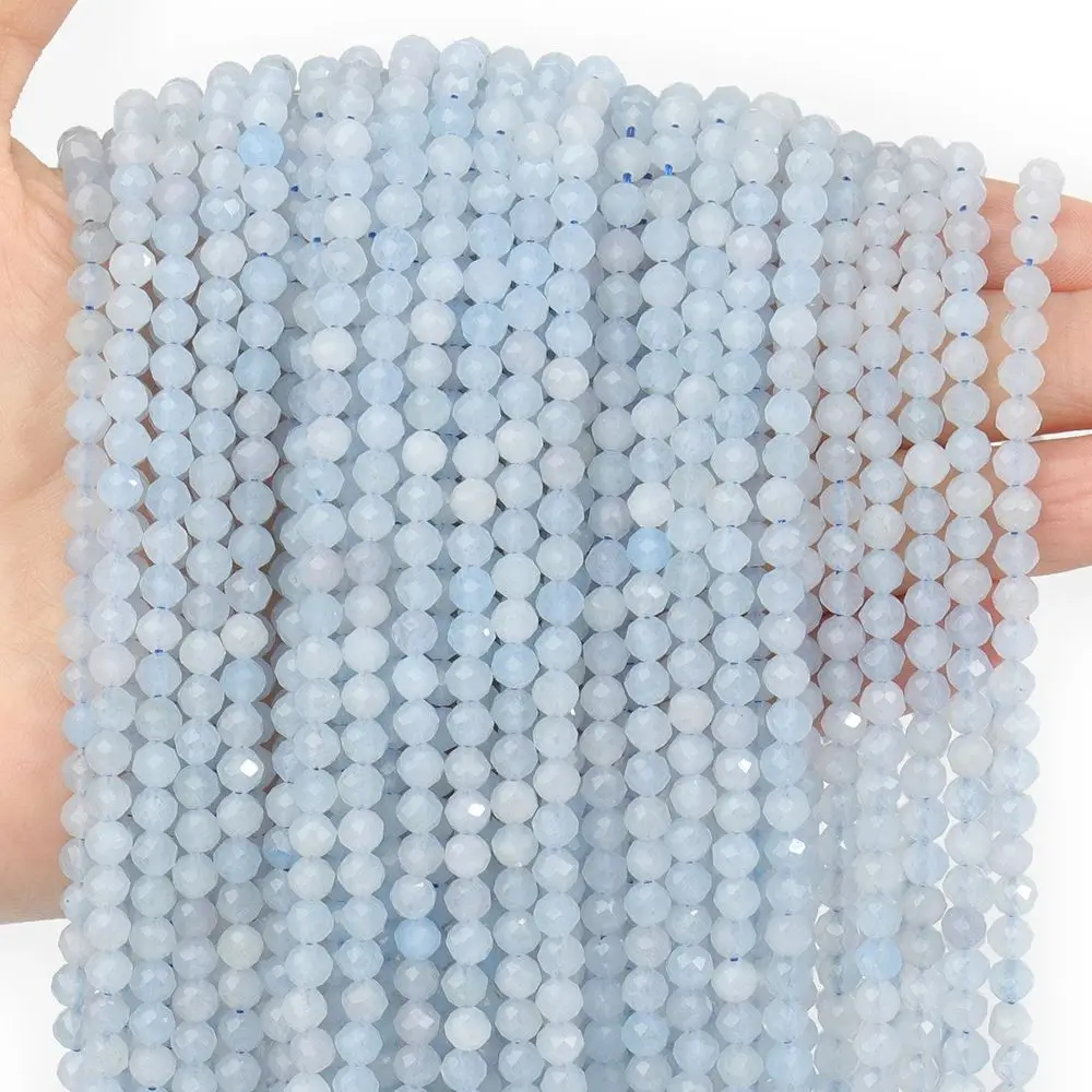 도매면 처리 된 천연 돌 구슬면 처리 된 Amazonite 아쿠아 마린 오팔 Labradorite 느슨한 스페이서 구슬 보석 만들기 2 3 4mm