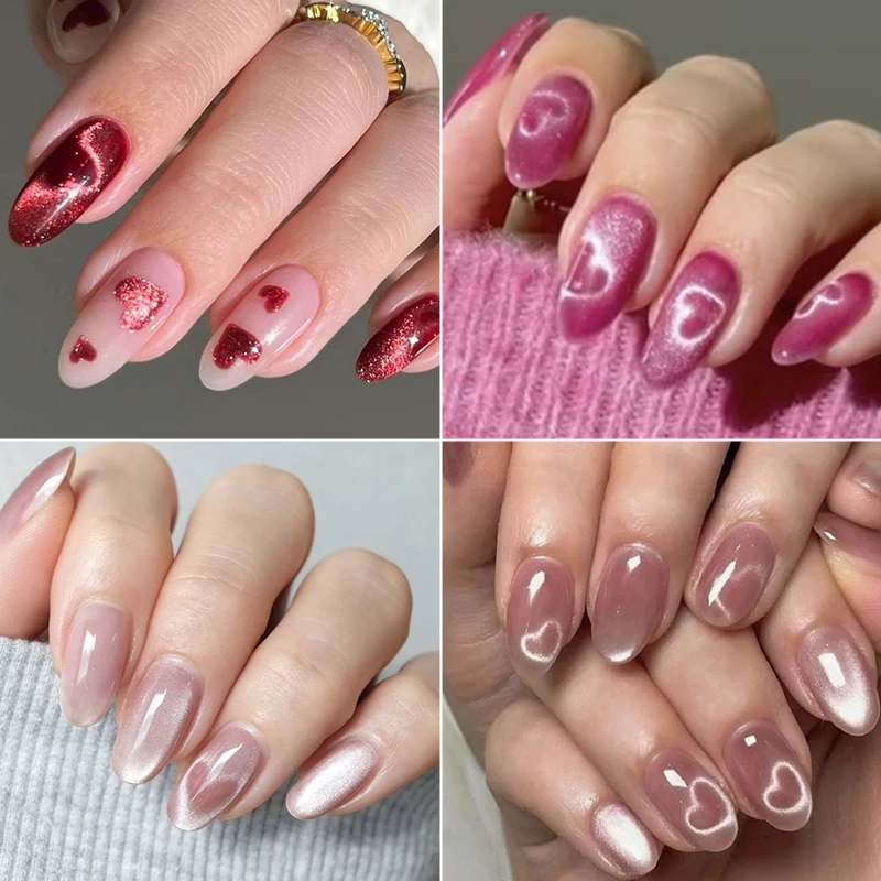 고양이 눈 젤 광택제, 손톱 자석 공구, 유연한 철사, 손톱에 하트 모양의 손톱 아트 손톱 용품을 만드는 데 사용