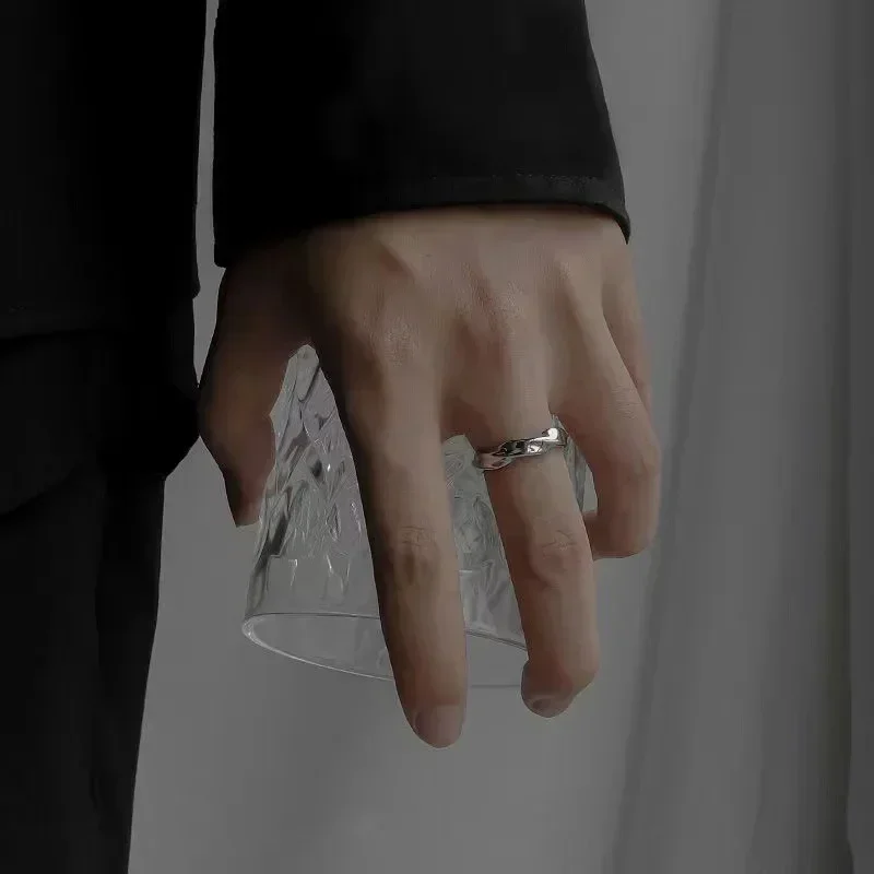 Кольцо Женское 반지 남성 여성 트렌드 디자인 금속 트위스트 간단한 오픈 조절 손가락 반지 보석 웨딩 Anillos