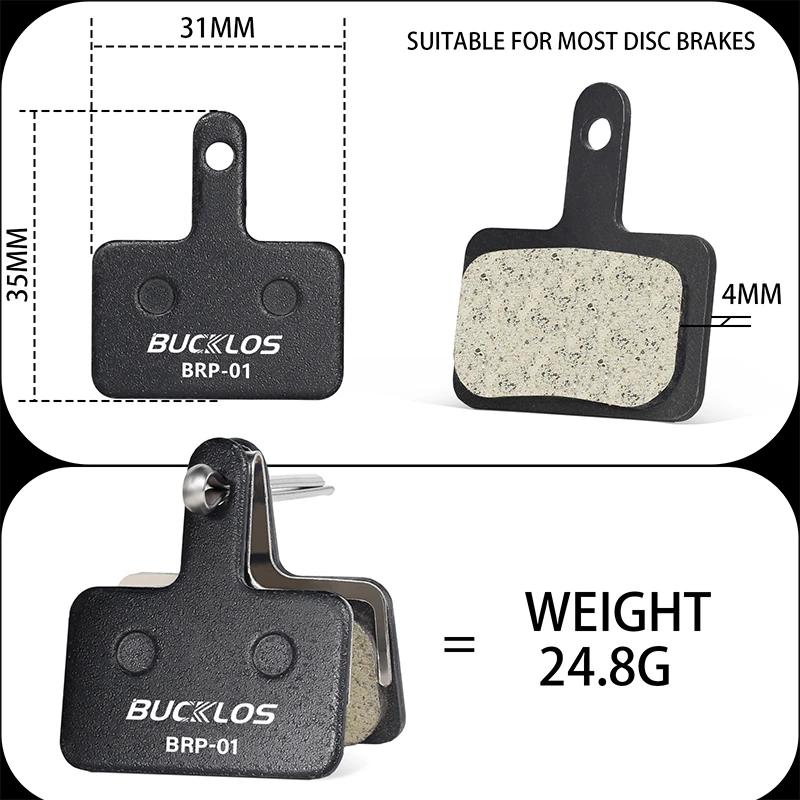 BUCKLOS 수지 디스크 브레이크 패드 SHIMANO B01S 내마모성 유압 브레이크 패드 B03S B05S 사이클링 부품 용 MTB 브레이크 패드