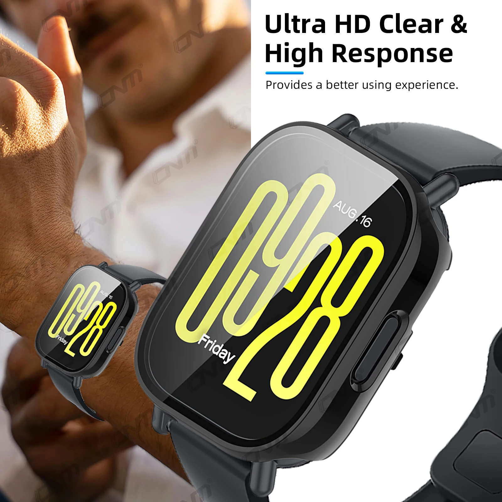 Redmi Watch 5 용 케이스, 액티브 라이트 강화 유리 스크린 보호대 및 하드 PC 보호 범퍼, Redmi Watch 5 커버 액세서리