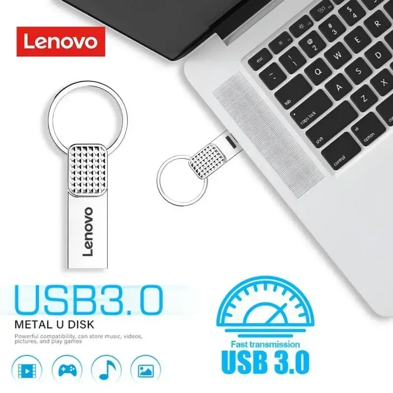 레노버 USB 플래시 드라이브 금속 USB 3.0 펜 드라이브 키, C타입 고속 펜 드라이브, 휴대폰용 미니 플래시 드라이브, 2TB, 512GB, 1TB, 128GB