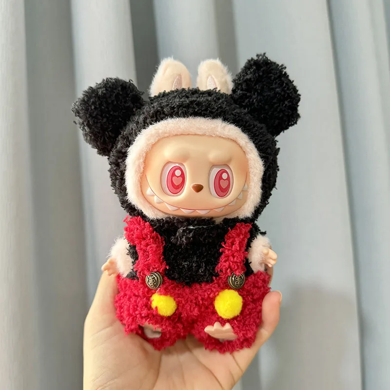 13 스타일 귀여운 미니 봉제 인형 의류 복장 액세서리 한국 Kpop Exo Labubu II 아이돌 인형 점프 슈트 앉아 파티 의류