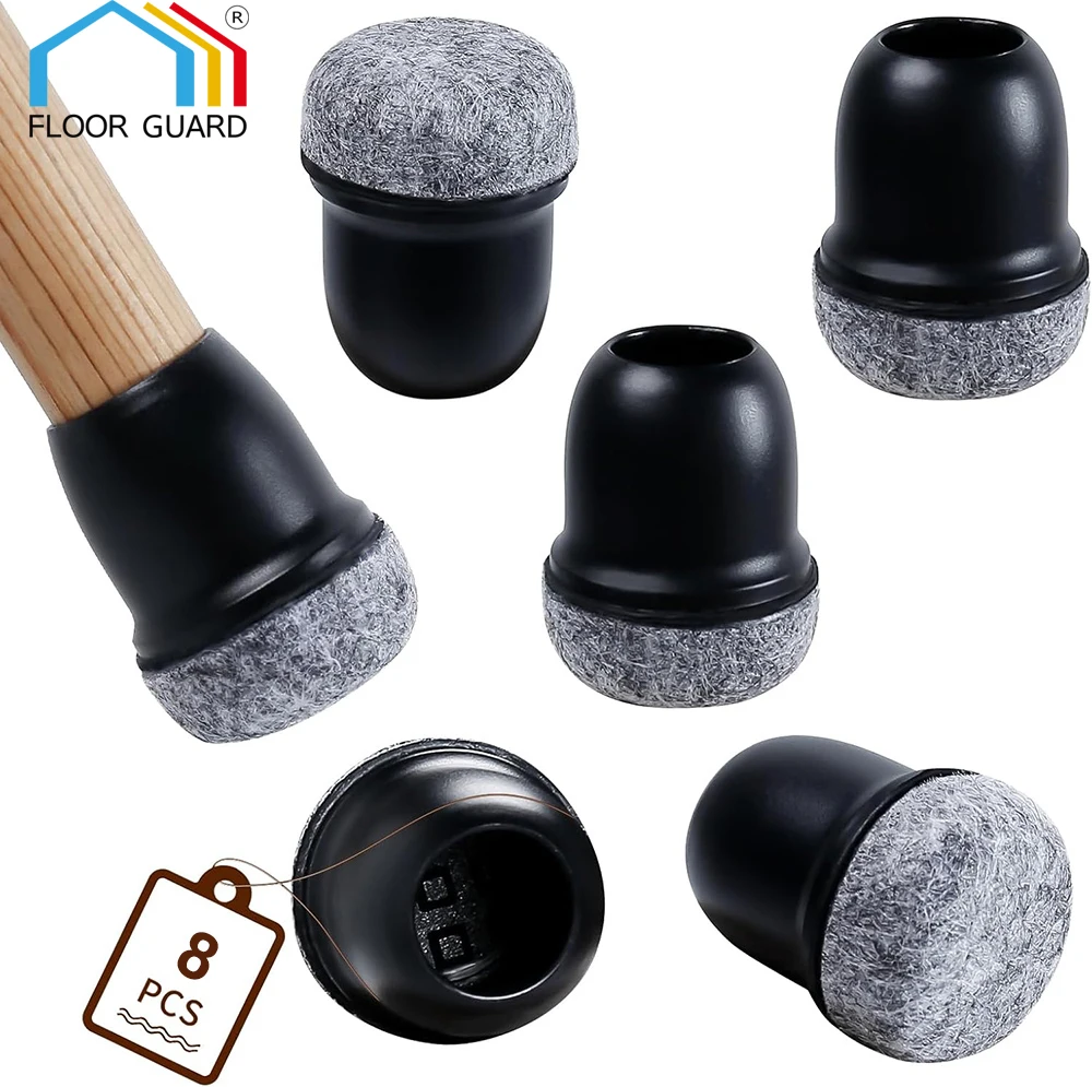 8PCS 검은 의자 다리 보호대 발 커버 두꺼운 랩 펠트 패드와 대각선 실리콘 가구 테이블 피트 바닥 보호 title=8PCS 검은 의자 다리 보호대 발 커버 두꺼운 랩 펠트 패드와 대각선 실리콘 가구 테이블 피트 바닥 보호 