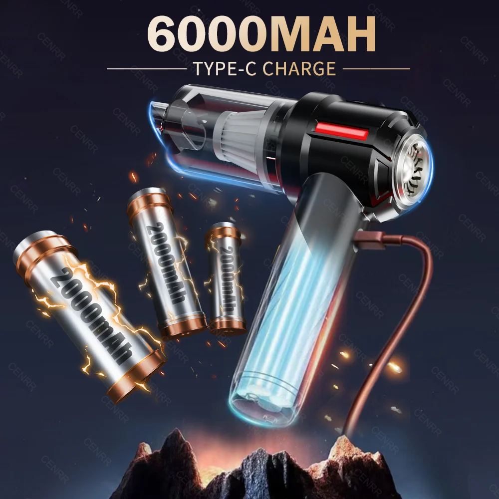 CENRR 자동차 진공 청소기 미니 998000 PA 가전제품 휴대용 송풍기 자동차 청소기용 강력한 무선 휴대용 진공 청소기