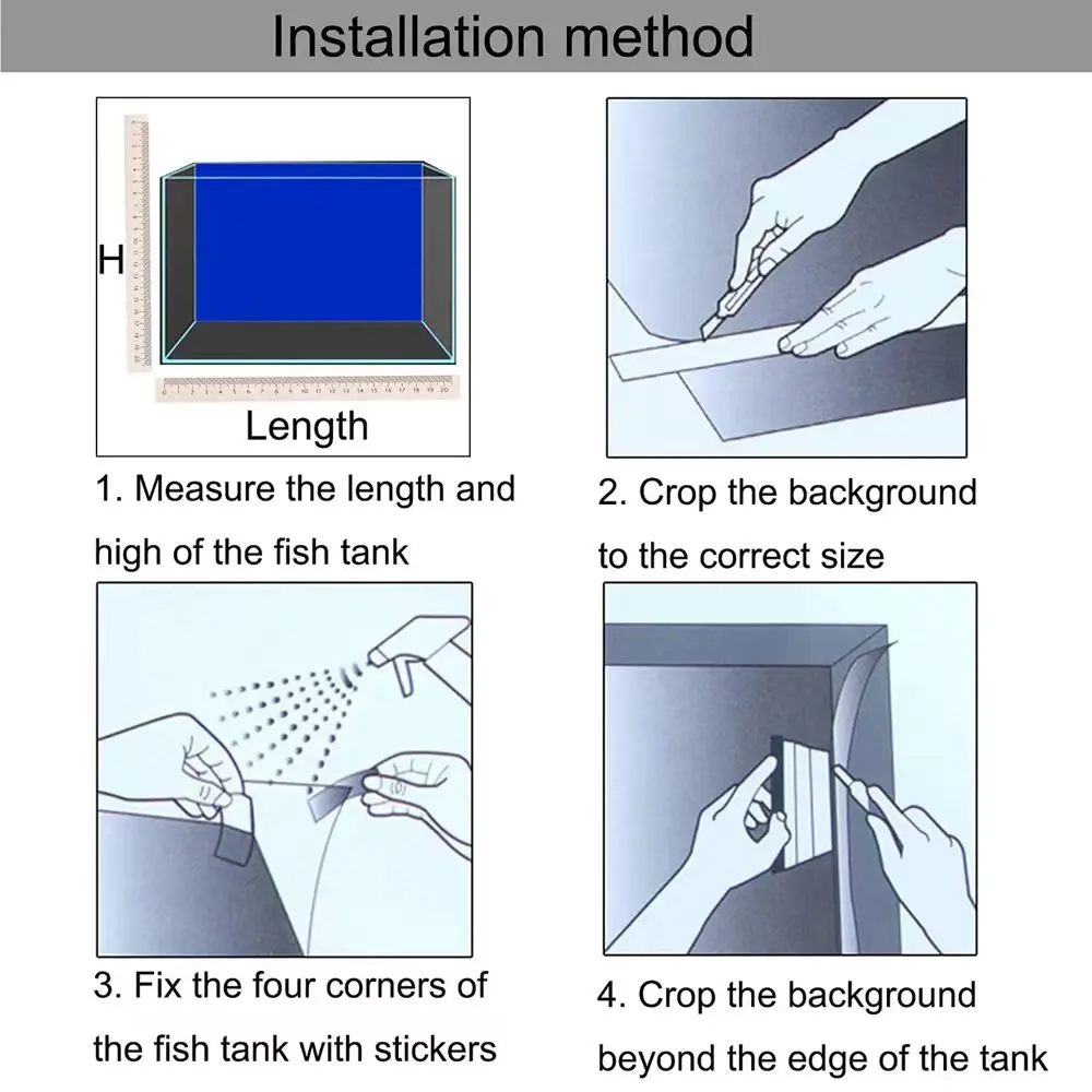 수족관 배경 장식 스티커 물고기 탱크 풍경 스티커 포스터 배경 수족관 해양 식물 Aquascape 그림