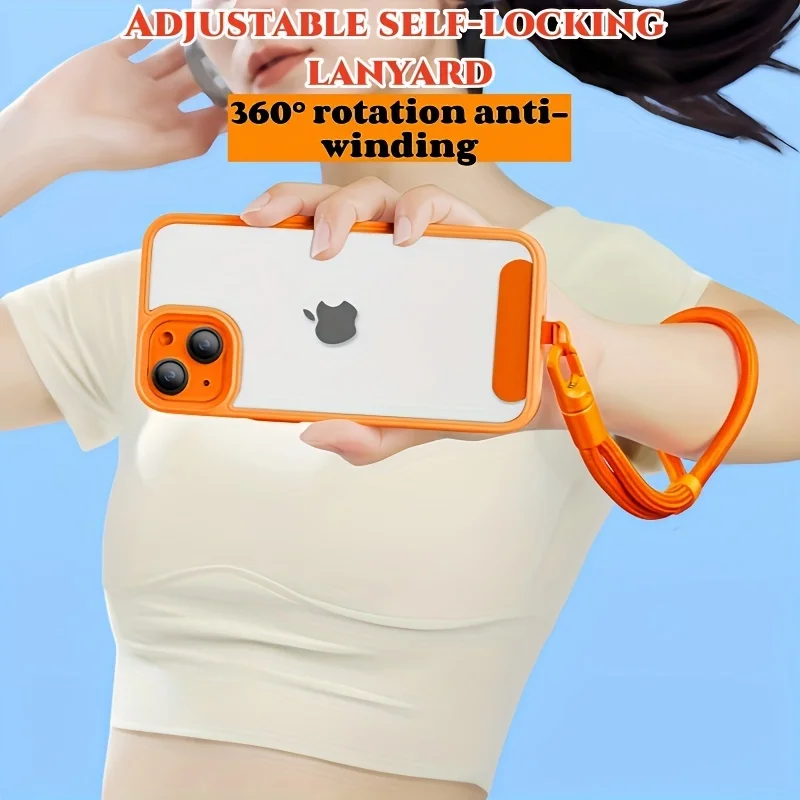 끈 - 모든 휴대폰 케이스용 조절 가능한 휴대폰 스트랩 클립 홀더 7mm 두께(목 및 어깨 및 크로스바디/손목)