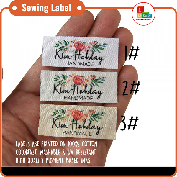 맞춤 의류 라벨 - 맞춤형 브랜드, 유기농 면 리본 라벨, 로고 또는 텍스트, 봉제 라벨(MD3012)