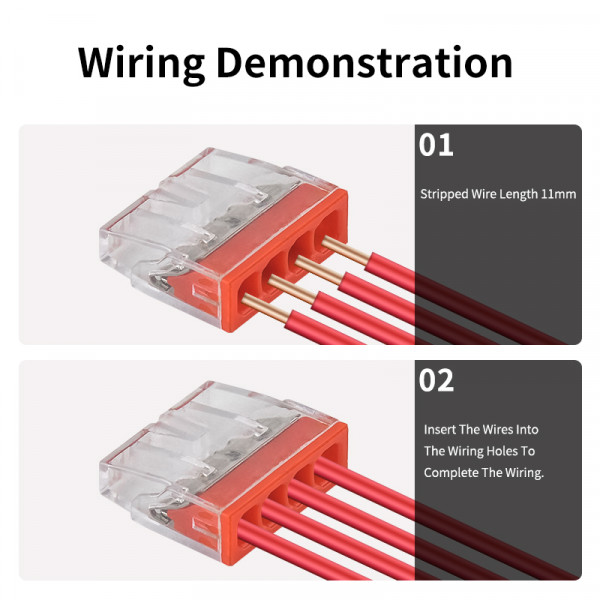 JINH 100 Pcs CMK 20 미니 퀵 와이어 커넥터 2/3/4/5/6/8 포트 터미널 블록 하드 스테인레스 간편한 전기 퀵 푸시 인