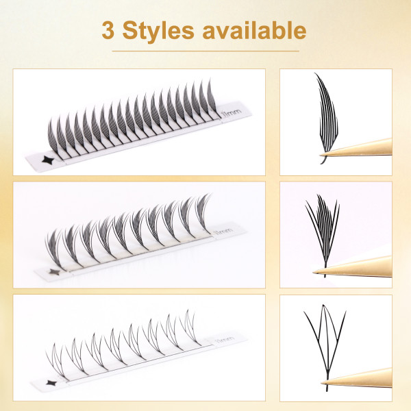 lashrujade Comic Spire Lashes Premade 팬 속눈썹 연장 타워 탑 깃털 모양 속눈썹 가짜 밍크 소프트 천연 메이크업 속눈썹