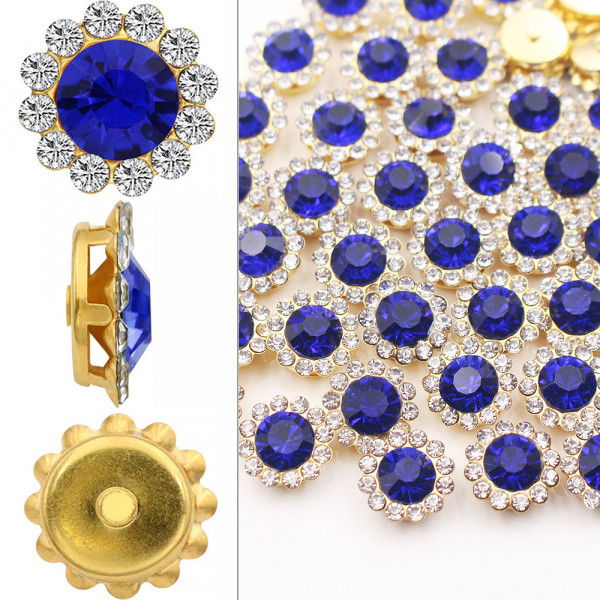 8mm-12mm 해바라기 바느질 클로 라인 석 크리스탈 유리 구슬 단추 돌 의류 바느질 액세서리에 대한 라인 석에 바느질