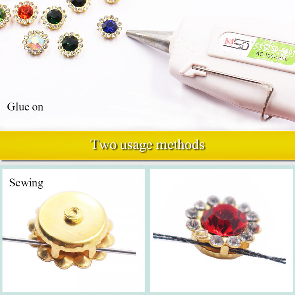 8mm-12mm 해바라기 바느질 클로 라인 석 크리스탈 유리 구슬 단추 돌 의류 바느질 액세서리에 대한 라인 석에 바느질