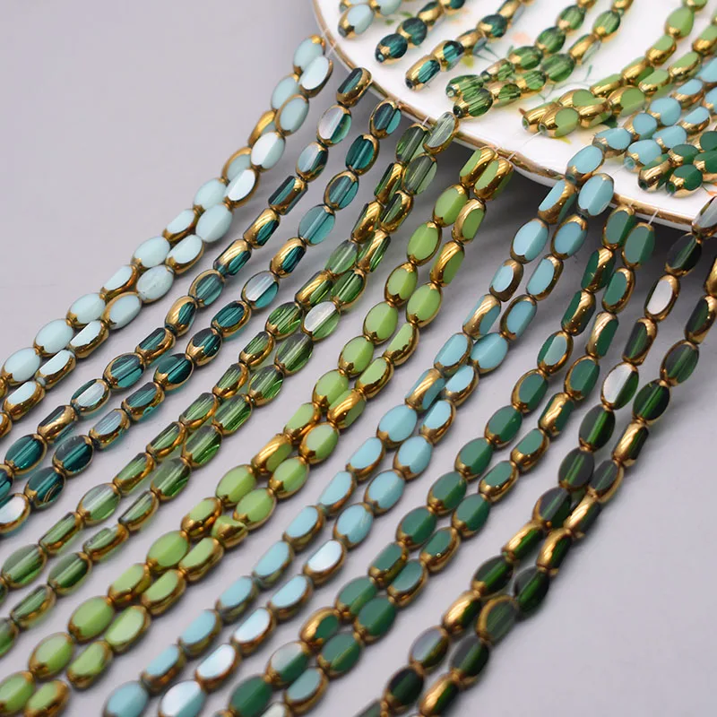 4x7mm 50 개/몫 Briolette 타원형 유리 구슬 도금 골드 컬러 크리스탈 유리 느슨한 스페이서 비즈 DIY 만들기 보석에 대 한 구슬에 대 한 title=4x7mm 50 개/몫 Briolette 타원형 유리 구슬 도금 골드 컬러 크리스탈 유리 느슨한 스페이서 비즈 DIY 만들기 보석에 대 한 구슬에 대 한 