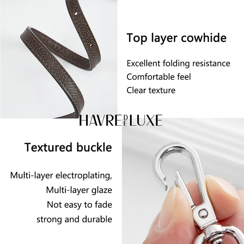 가죽 교체 크로스바디 백 스트랩, 2024 맞춤형, 롱샴 미니 숄더 스트랩, 펀칭 변형 없음