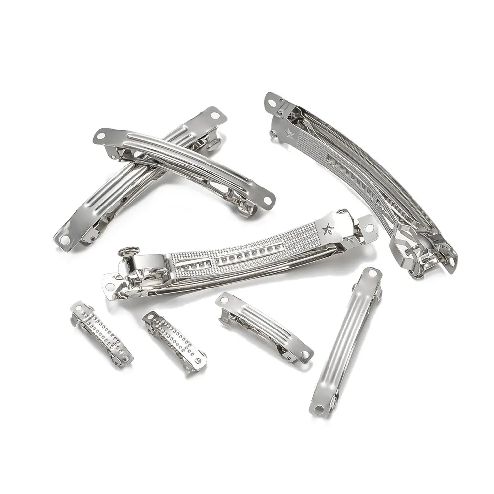 10pcs 금속 프랑스어 자용 헤어 클립 핀 여자를위한 빈 자료 여자 DIY 머리핀 액세서리 쥬얼리 만들기 용품 공예품