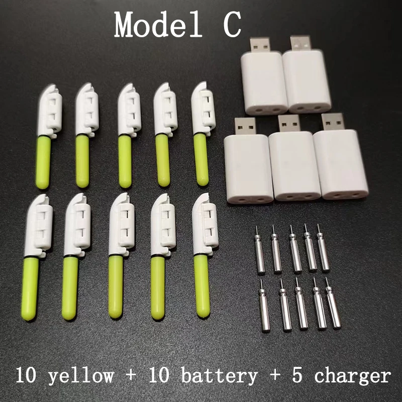 낚시 막대에 충전식 배터리 클립과 10 개/몫 전자 라이트 스틱 빛나는 램프 CR322/CR425 밤 낚시 A578