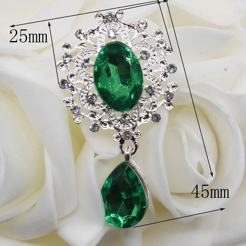 NDelicate 빛나는 브로치 45*25mm 10 개/대 크리스탈 액세서리 패션 화려한 결혼식 초대장 휴일 크리 에이 티브 장식