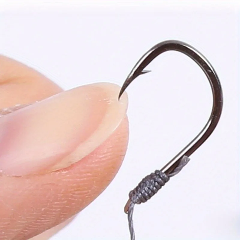 Ackibbik 50개 PE 라인 3이 있는 소형 낚시 후크 # -12 #   미리 묶인 낚시 후크 잉어 낚시용 끈 후크 서브 라인 후크