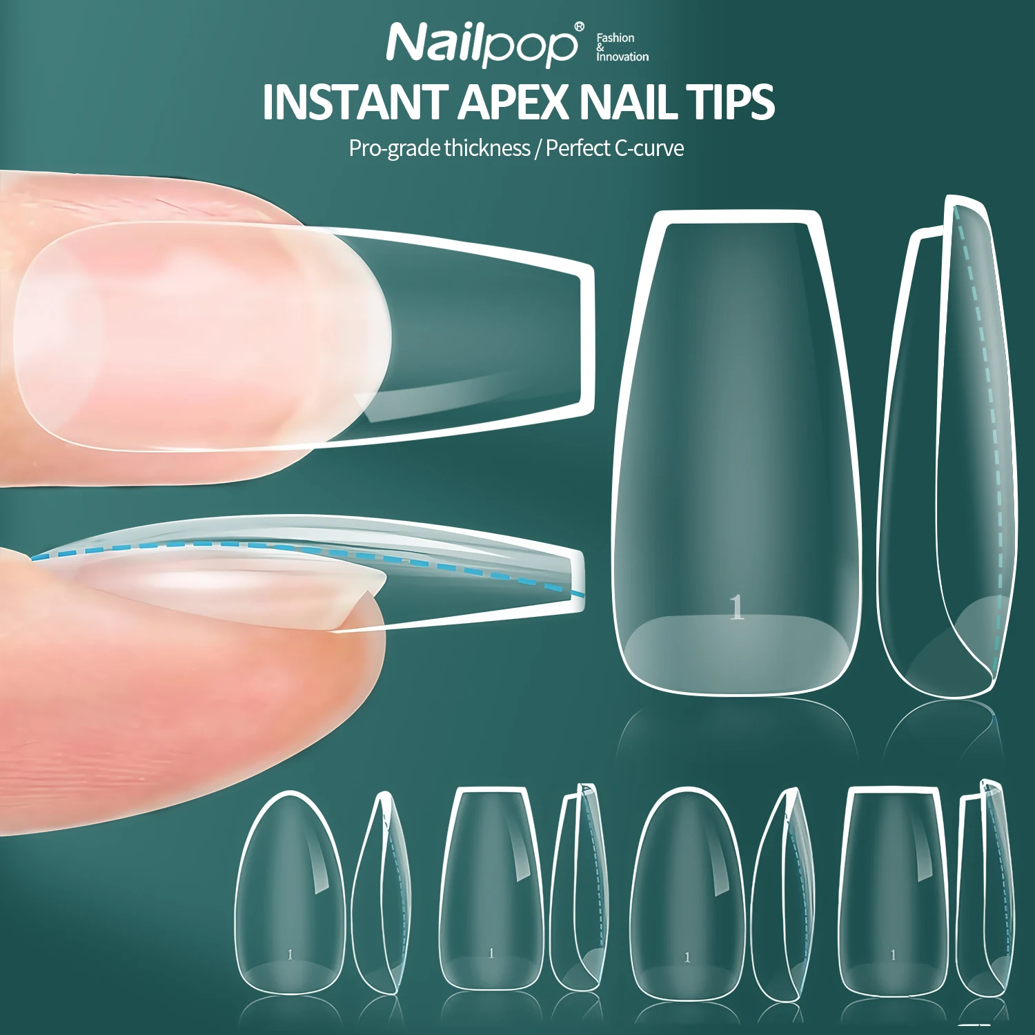 Nailpop 인스턴트 에이펙스 네일 팁 프로 그레이드 두꺼운 거짓 손톱 살롱 품질 아크릴 확장 내구성 DIY 네일 용품 140/150pcs title=Nailpop 인스턴트 에이펙스 네일 팁 프로 그레이드 두꺼운 거짓 손톱 살롱 품질 아크릴 확장 내구성 DIY 네일 용품 140/150pcs 