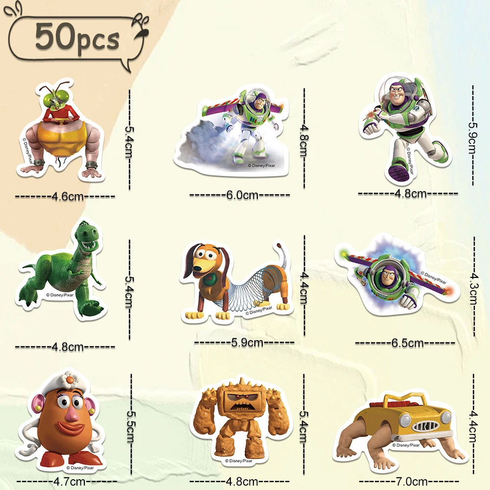 10/50/100pcs 디즈니 믹스 귀여운 만화 미키 공주 스티커 낙서 데칼 노트북 수하물 스케이트 보드 방수 스티커 아이 장난감