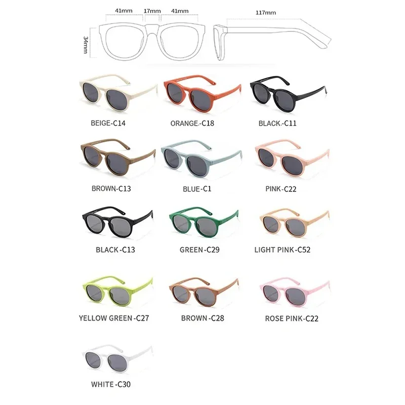 0-3세용 스트랩 라운드 유연한 UV400 편광 유아용 선글라스가 있는 패션 아기의 첫 선글라스