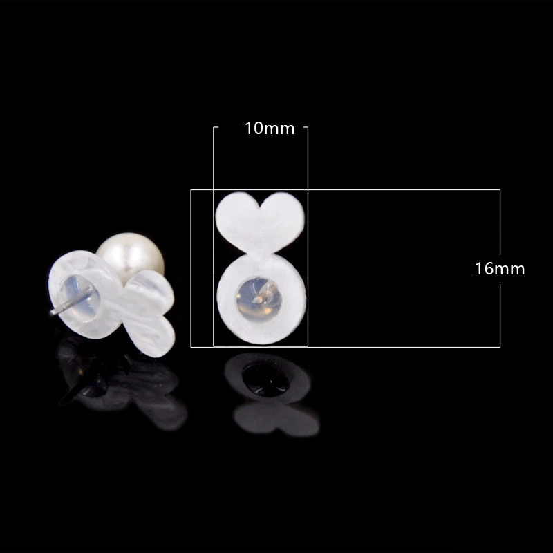 10/30/50pcs Droopy Heavy Dangle 스터드 귀 보석 만들기 용품 재료에 대 한 심장 고무 귀걸이 지원 백업 스토퍼