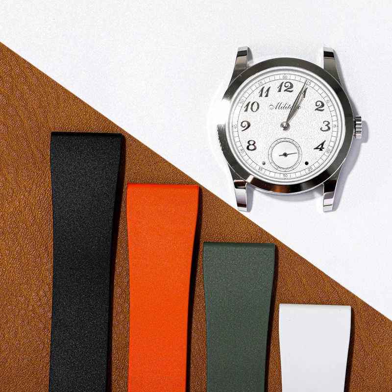 불소 고무 시계 밴드 CTS FKM 스트랩 18 19 20 21 22mm 크기로 잘라 남성 여성을위한 빠른 릴리스 조절 가능한 범용 팔찌