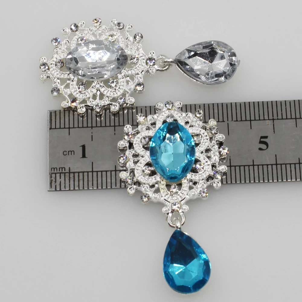 NDelicate 빛나는 브로치 45*25mm 10 개/대 크리스탈 액세서리 패션 화려한 결혼식 초대장 휴일 크리 에이 티브 장식