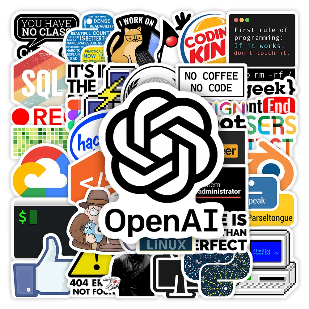 괴짜 개발자 스티커 프로그래밍 언어 응용 프로그램 로고 노트북 수하물 전화 장식용 방수 데칼 title=괴짜 개발자 스티커 프로그래밍 언어 응용 프로그램 로고 노트북 수하물 전화 장식용 방수 데칼 