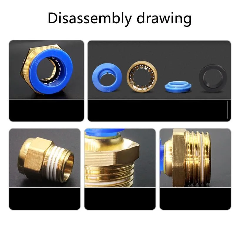 10/50PCS 공압 피팅 공기 커넥터 PC 4mm 6mm 8mm 10mm 12mm 스레드 1/8 