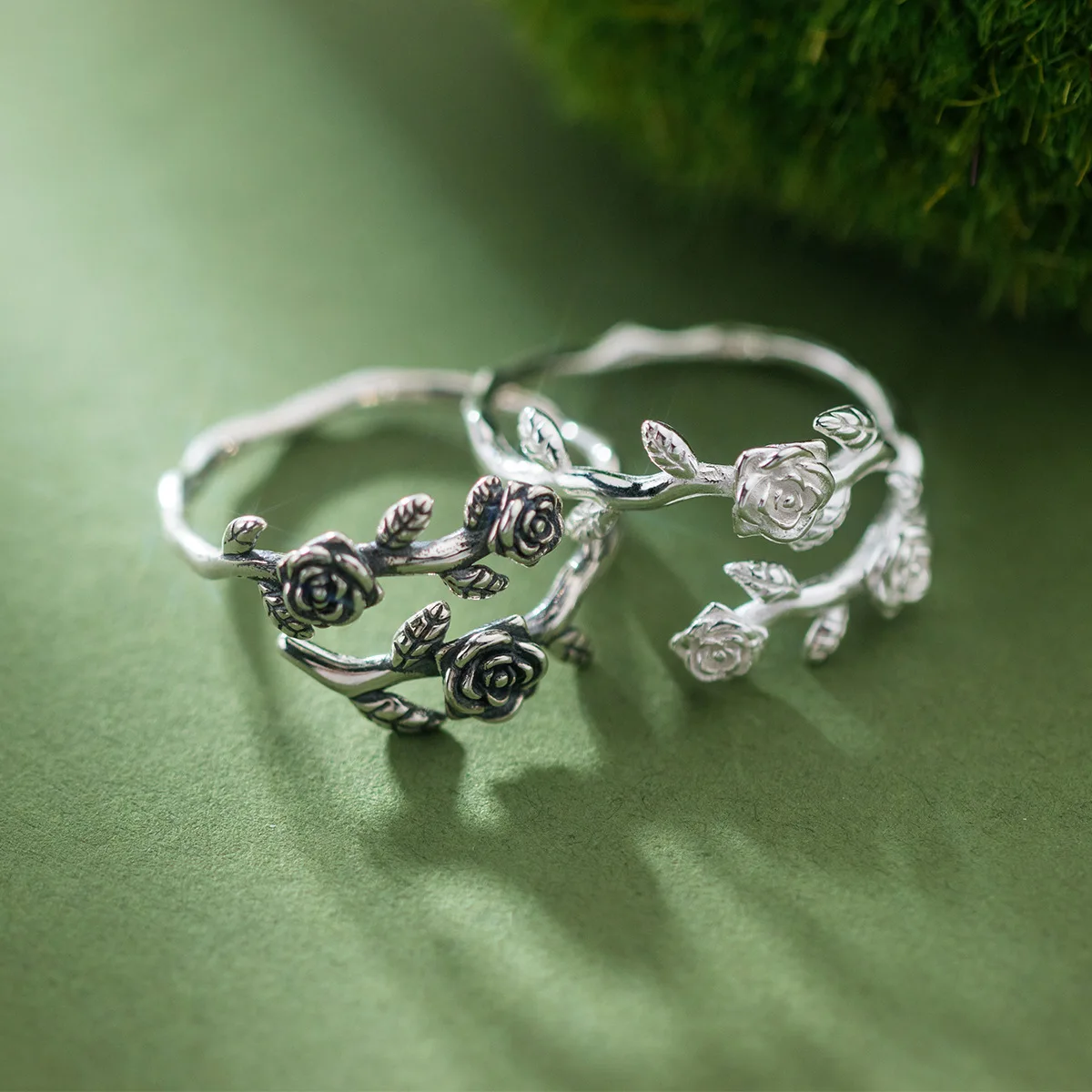 925 스털링 실버 장미 지점 여성을위한 조절 가능한 반지 약혼 결혼식 여성 럭셔리 주얼리 액세서리 보석 title=925 스털링 실버 장미 지점 여성을위한 조절 가능한 반지 약혼 결혼식 여성 럭셔리 주얼리 액세서리 보석