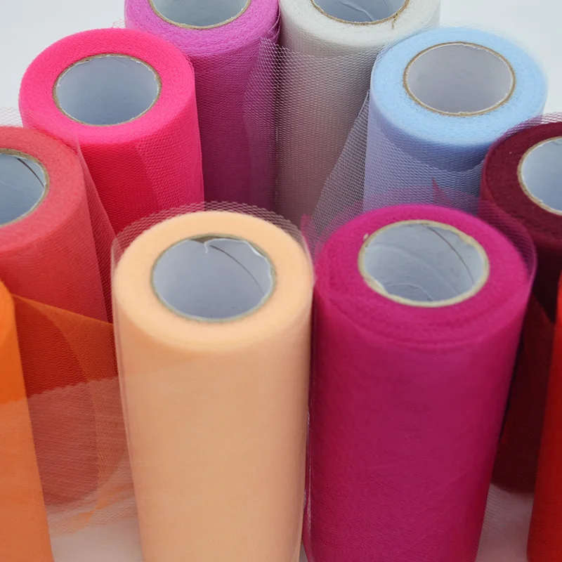 25 yards/lot 6 inch 조직 tulle 롤 웨딩 장식 투투 스풀 공예 생일 파티 베이비 샤워 웨딩 장식 용품