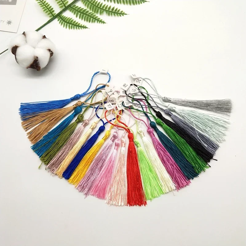 100 개/몫 13cm 술 실크 프린지 실키 치실 북마크 Tassels DIY 공예 보석에 대 한 미니 Tassels 기념품 북마크 만들기