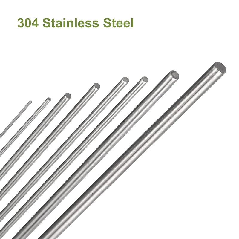 5Pcs 0.8/1.5/2.2/2.8/3.5/4.5mm 직경 304 스테인레스 스틸 막대 330mm 500mm 솔리드 라운드 샤프트로드 바 DIY 공예 모델 자동차