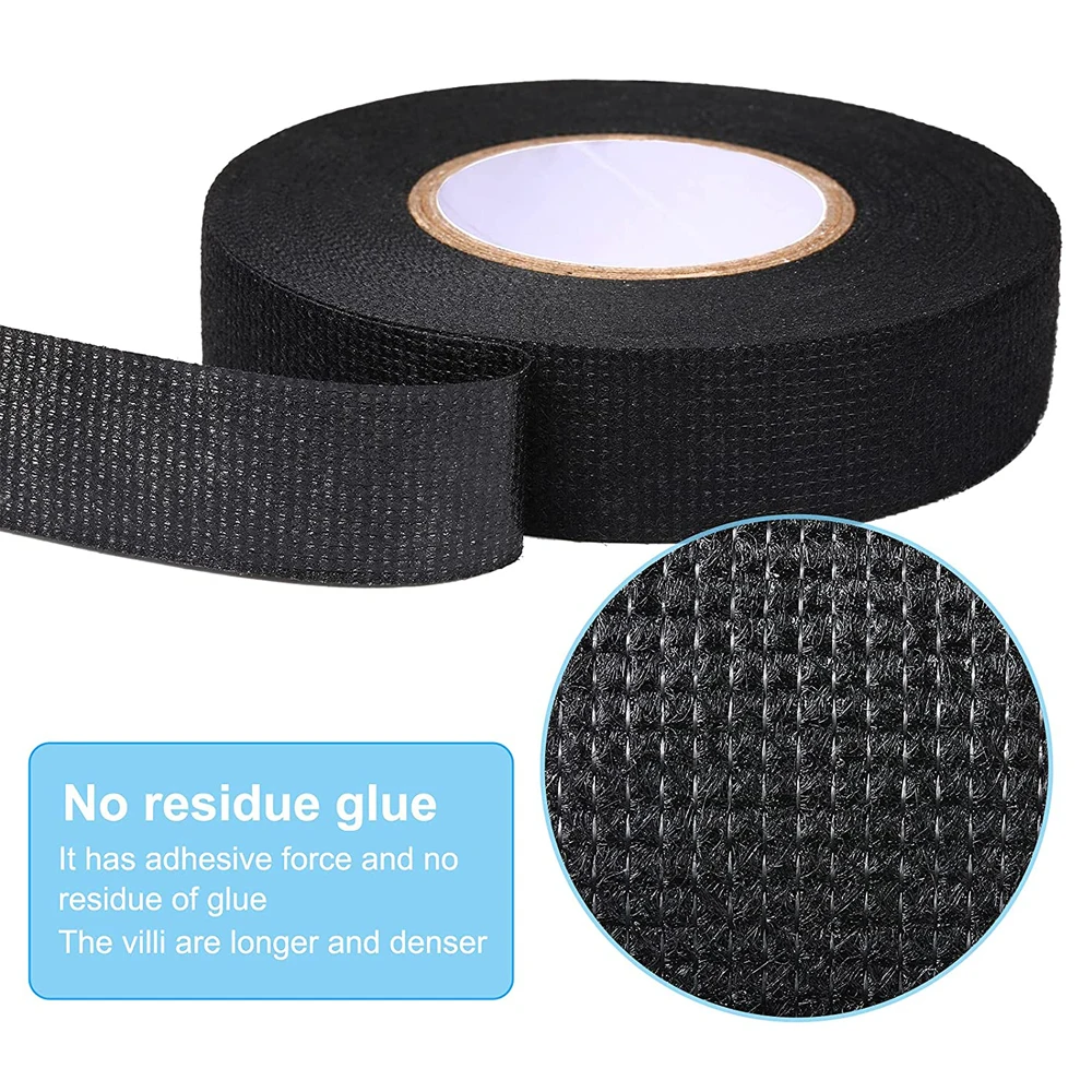 1-4pcs 15/25M 고온 와이어 하네스 포장 테이프 자기 접착 자동차 배선 하네스 자동차 소음 댐핑을위한 패브릭 테이프