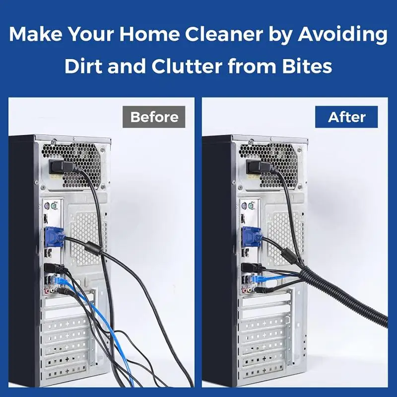 1/3/6M 골판지 Pipe7mm-28mm 자동차 케이블 내열성 절연 튜브 하네스 모터 전기 와이어 보호 액세서리