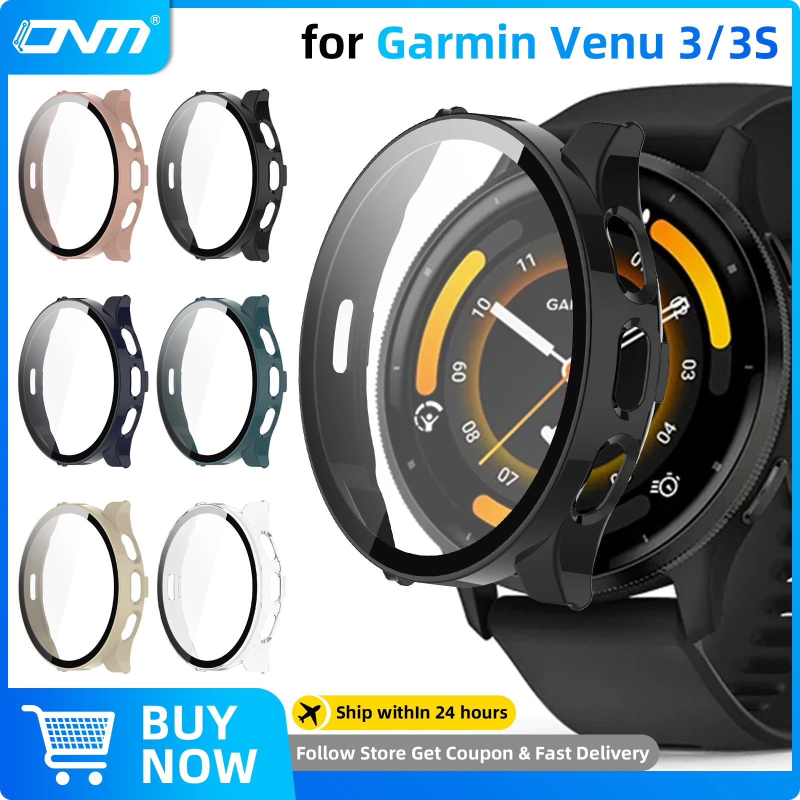 Garmin Venu 3/3S 강화 유리 스크린 보호대 및 하드 PC 보호 범퍼, 유리 및 케이스, Venu3 쉘 액세서리 title=Garmin Venu 3/3S 강화 유리 스크린 보호대 및 하드 PC 보호 범퍼, 유리 및 케이스, Venu3 쉘 액세서리