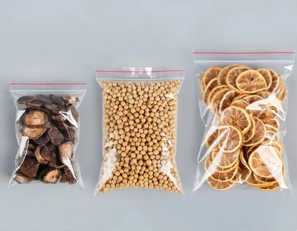 50micron 100 개/갑/팩 높은 투명 PE 지퍼 잠금 가방 재밀봉 가능한 플라스틱 설탕 캔디 말린 과일 분말 책 선물 쿠키 파우치