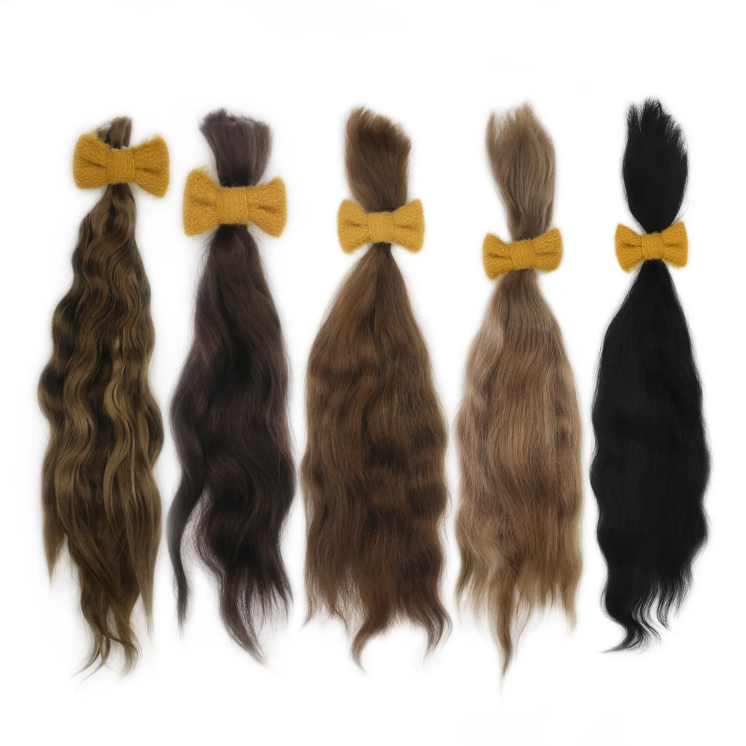 witdiy/23-26cm/모헤어 인형 머리/유기농 머리/모헤어 머리 묶음/슈젠 머리/리본 인형 가발/블라이스 머리/모헤어 가발