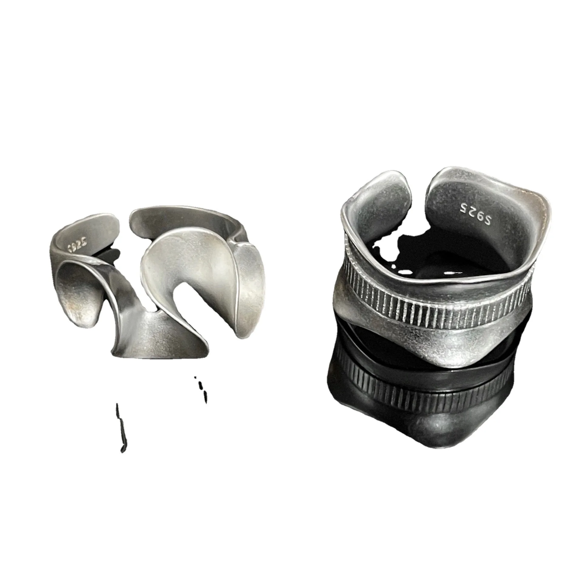 XIYANIKE 여성용 힙합 불규칙 트위스트 커프 핑거 링, 펑크 패션, 새로운 쥬얼리, 친구 선물, 파티