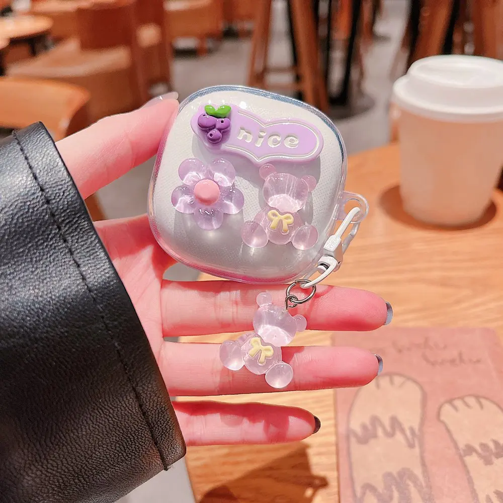 Xiaomi Redmi Buds 6 Play 케이스 3D 체리 나비 이어폰 소프트 커버 Redmi Buds 6play 헤드폰 박스 Fundas With Keychain