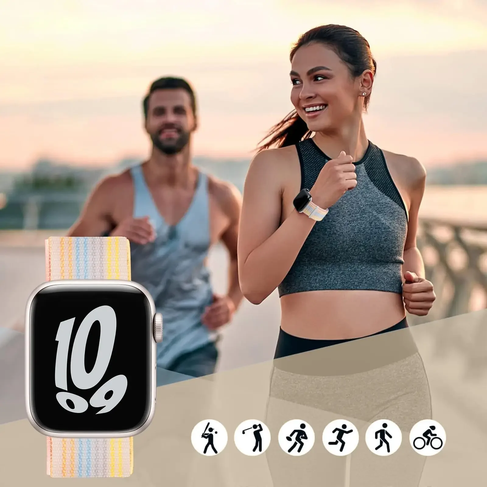 애플 워치 밴드용 나일론 루프 스트랩, 스마트 벨트 팔찌, 아이워치 울트라 49mm, 8, 7, 6, SE, 5/4, 46mm, 40mm, 44mm, 45mm, 42mm, 41mm, 38mm