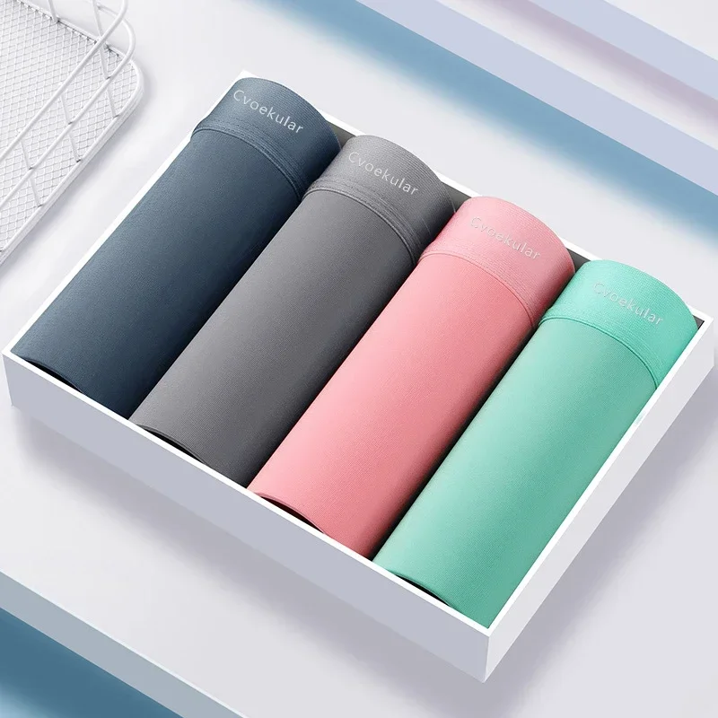 Cvoekular4/8pcs 남자 복서 Underwaer 얼음 실크 Sous Vetement Homme 란제리 속옷 Bokserki Meskie Calzoncillos 반바지 팬티