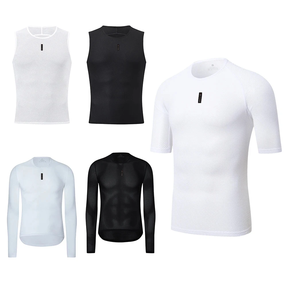 HISERWA 사이클링 기본 레이어 남자 여름 사이클링 언더 셔츠 MTB 도로 자전거 속옷 통기성 빠른 건조 메쉬 자전거 사이클 조끼