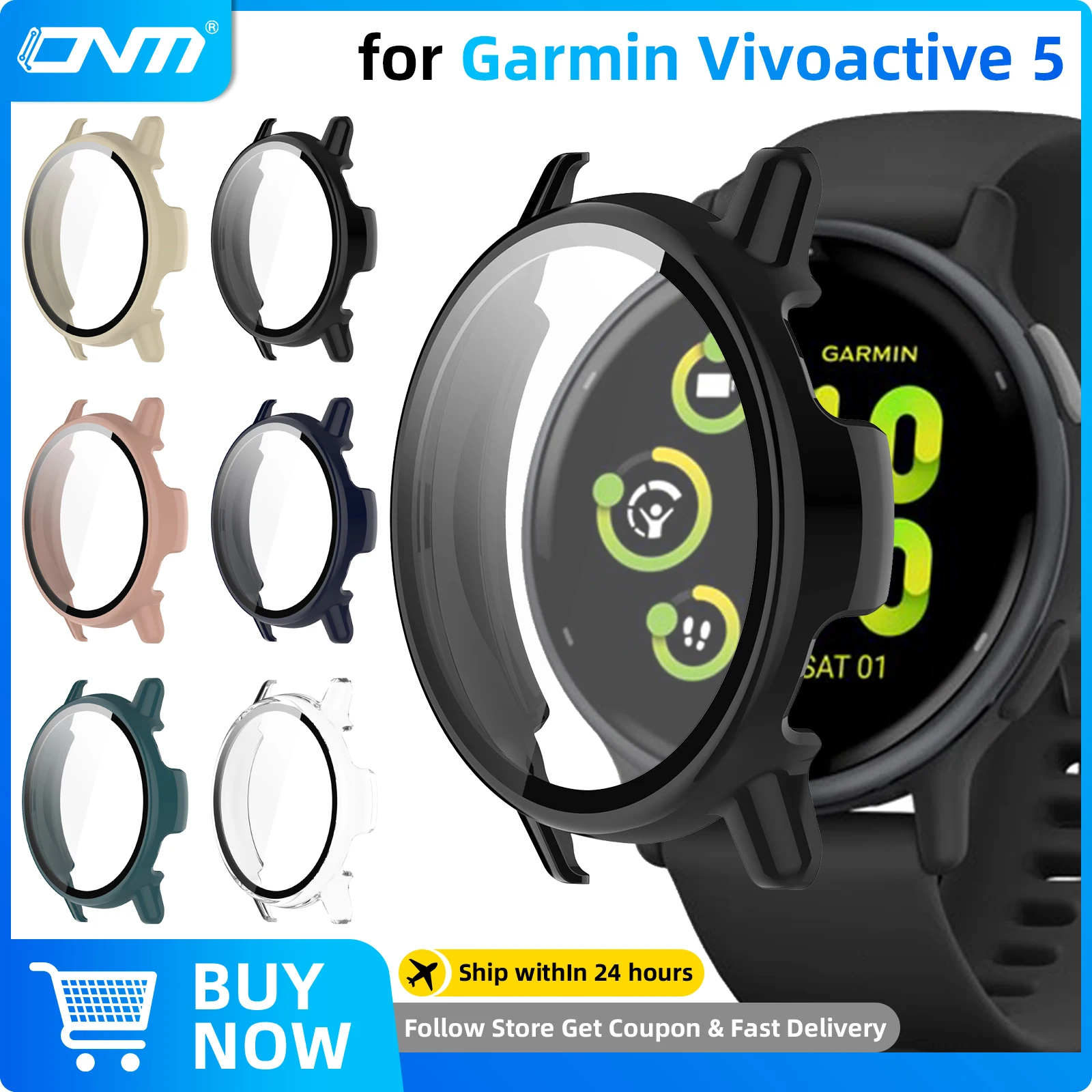프리미엄 PC 케이스 및 강화 유리, Garmin Vivoactive 5 용 스크래치 방지 스크린 보호대 필름 및 범퍼 보호 커버 액세서리 title=프리미엄 PC 케이스 및 강화 유리, Garmin Vivoactive 5 용 스크래치 방지 스크린 보호대 필름 및 범퍼 보호 커버 액세서리 